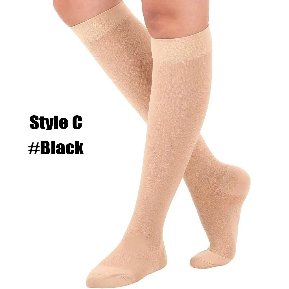1pair Calf Compression Knee High Open Toe Socks for Women