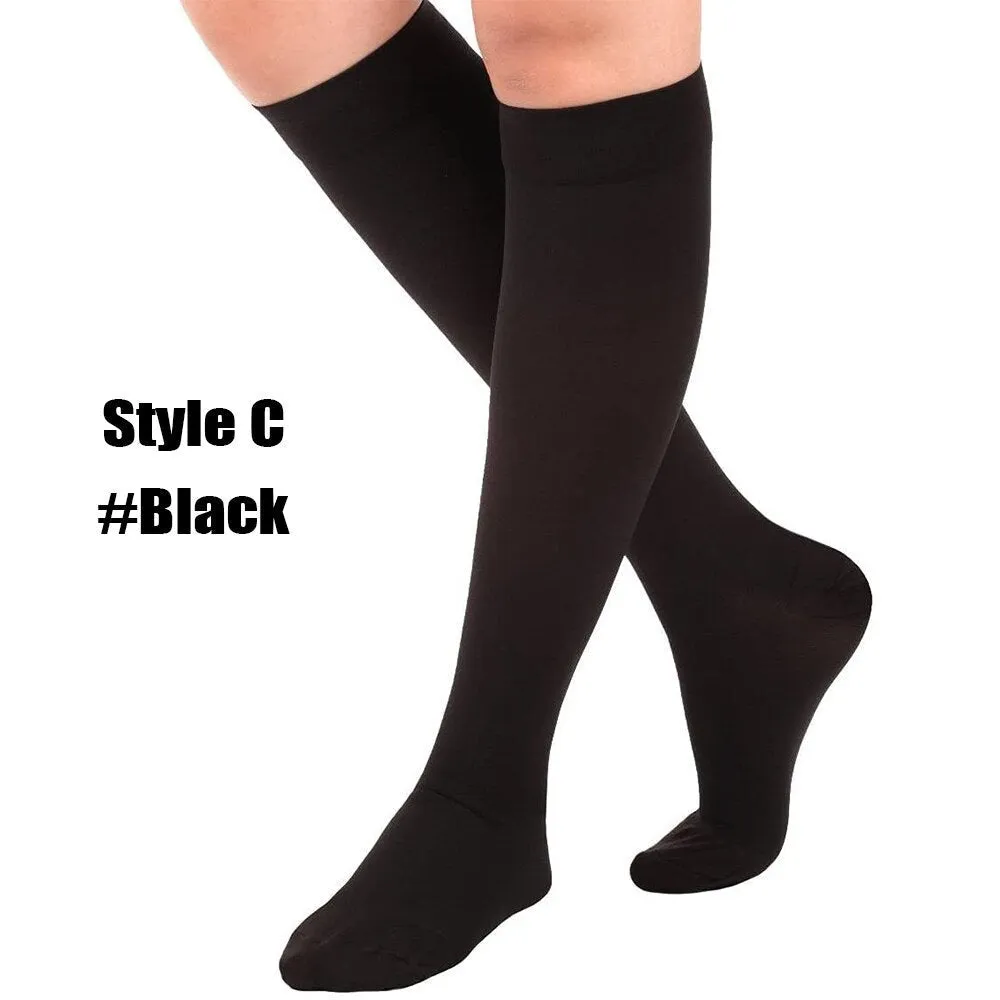 1pair Calf Compression Knee High Open Toe Socks for Women