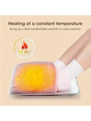 1pc USB Heated Footbed Washable Fleece Electric Footbed For Home Warm Slippers