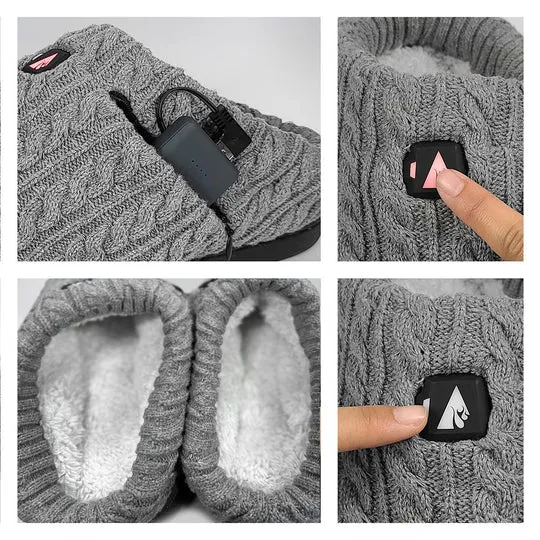 ActionHeat 5V Battery Heated Cable Knit Slippers