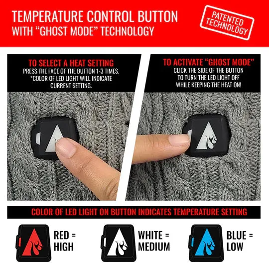 ActionHeat 5V Battery Heated Cable Knit Slippers