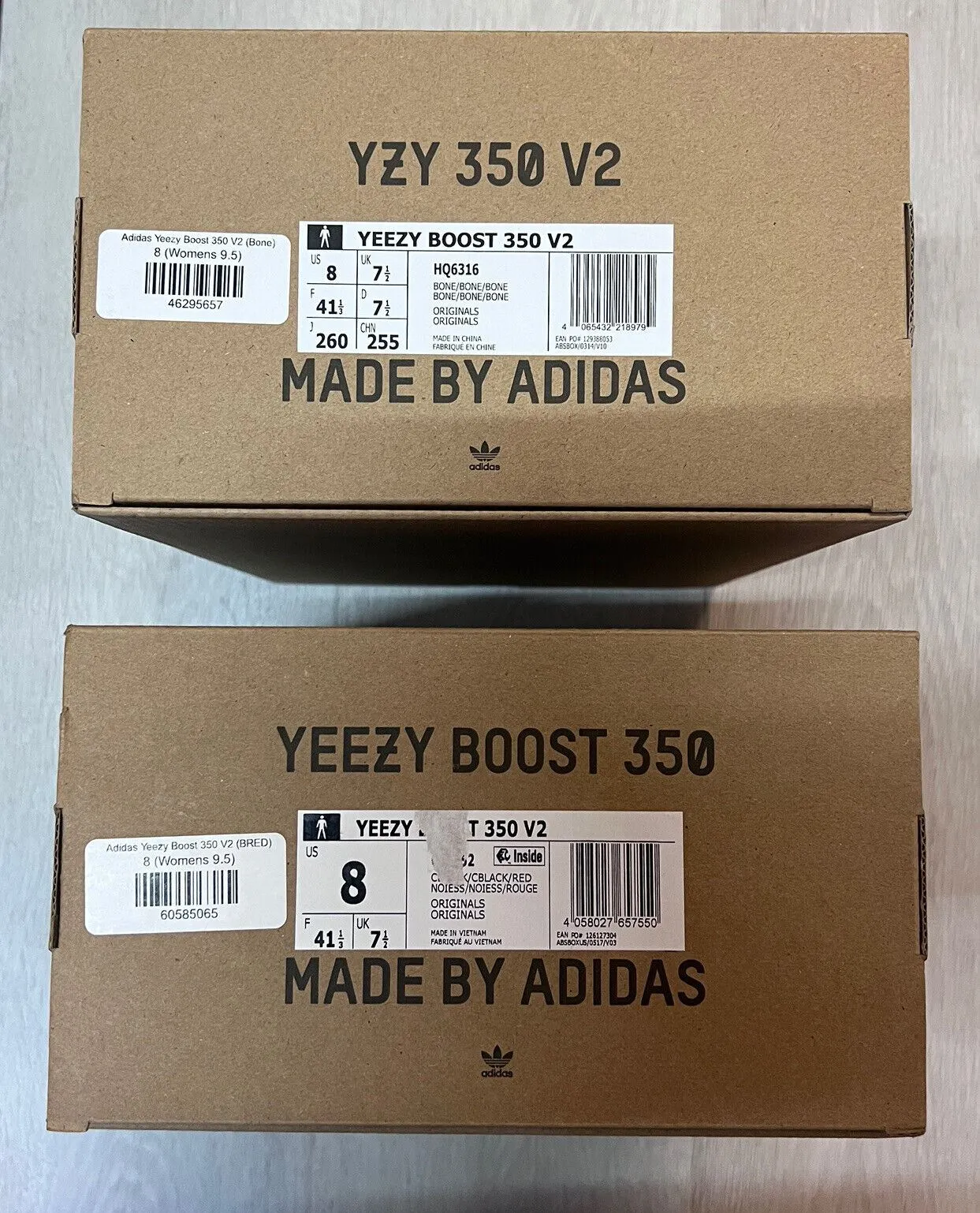 adidas Yeezy Boost Boxes 350 & Yzy 350 V2 (2 x Boxes) **BOXES ONLY**