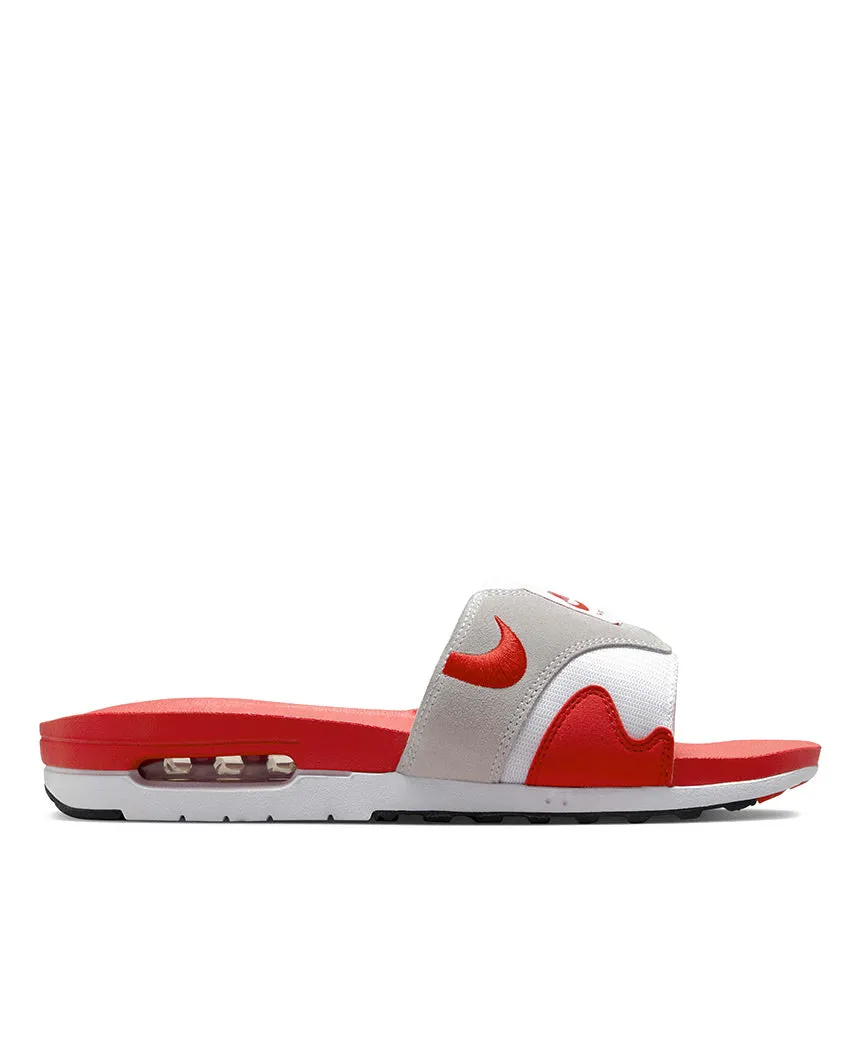 Air Max 1 Slides White and Red
