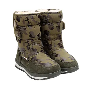 Army Green Waterproof Winter Snow Boots for Kids for Minus degree temperature