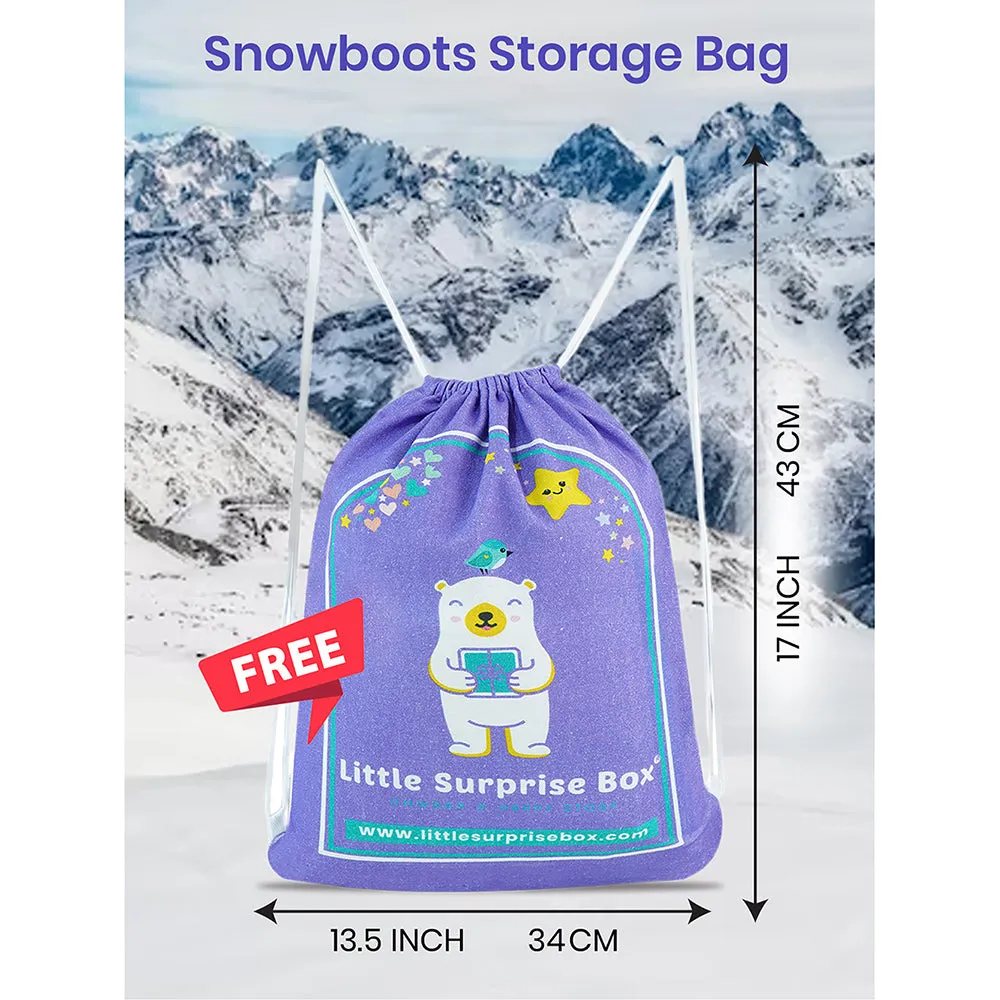 Army Green Waterproof Winter Snow Boots for Kids for Minus degree temperature