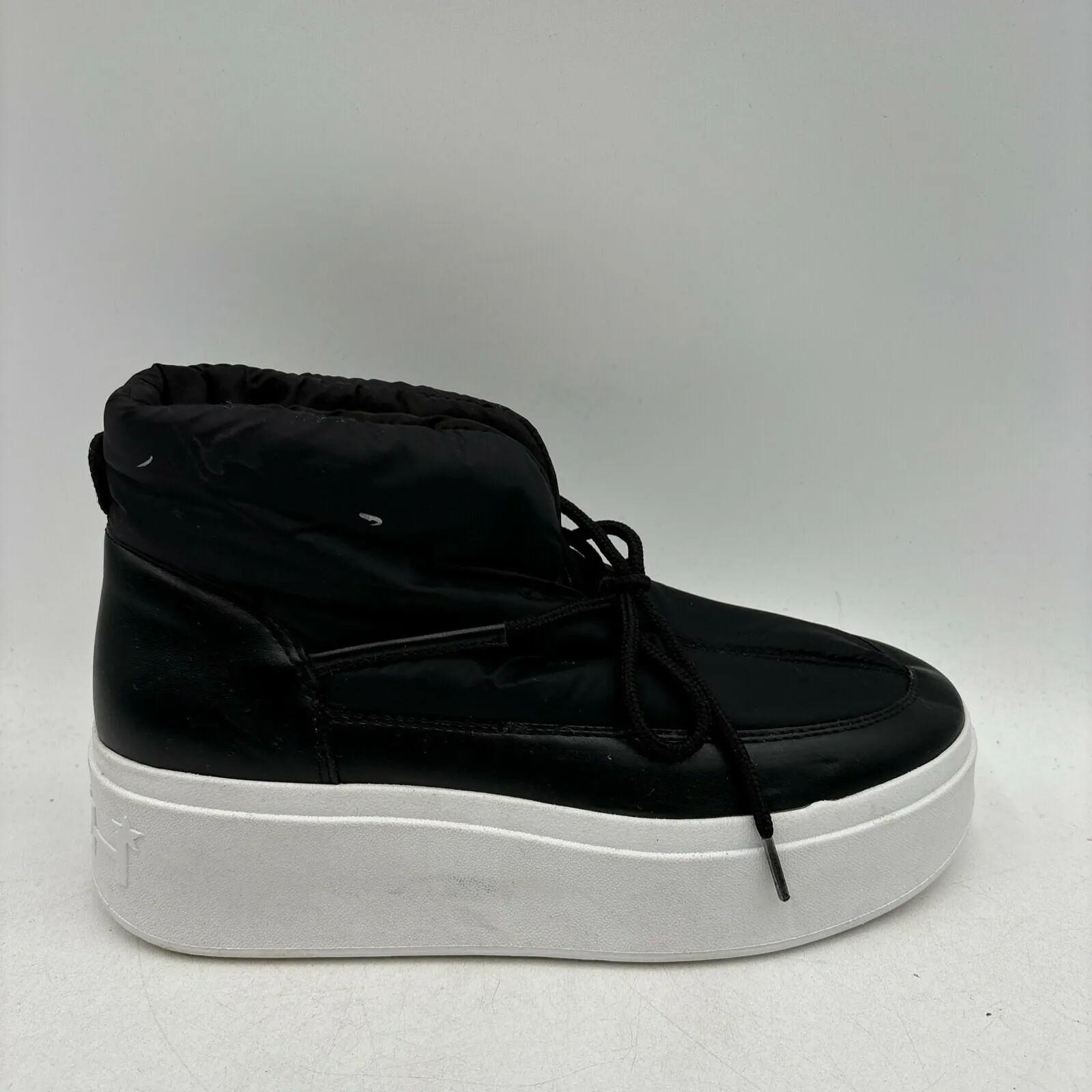 ASH “Millie S” Black Puffy Nylon Round To Lace Up Platform Snow Boots, Women 39 - Very Good