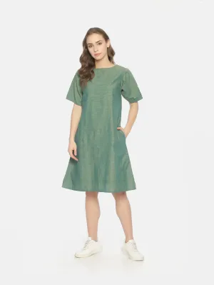Balloon Sleeve Dress - Green
