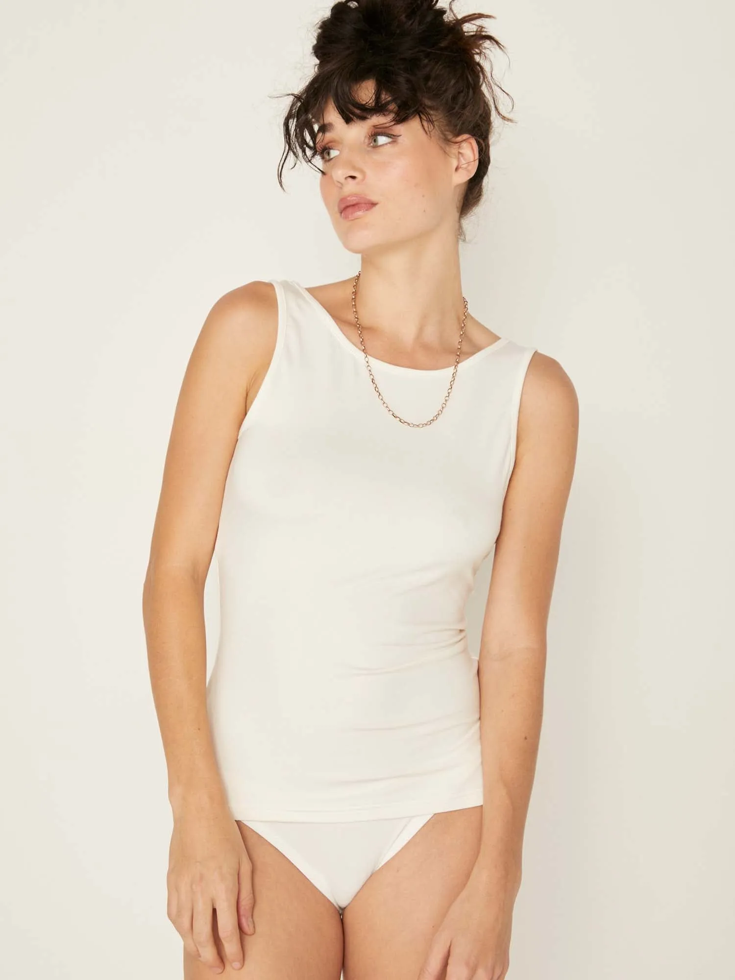 Bamboo Classic Singlet - Cream