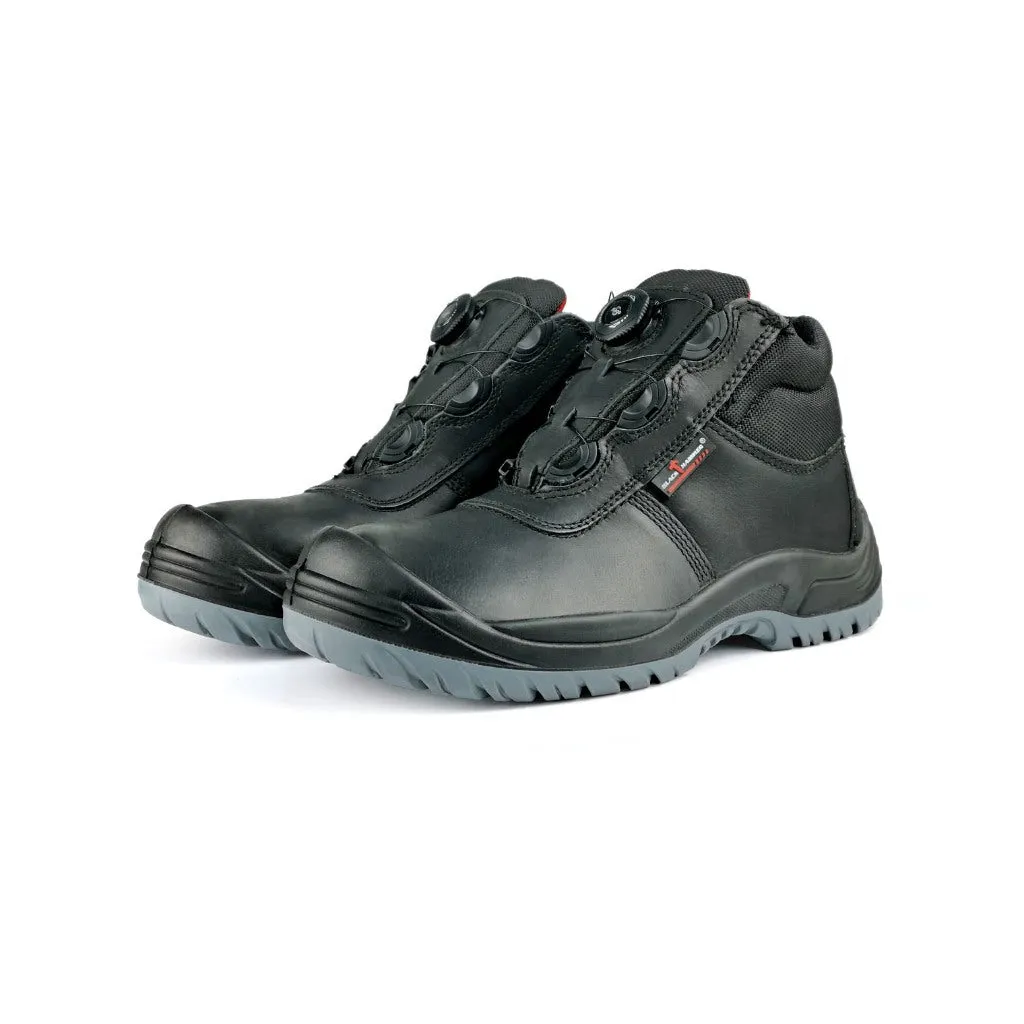 Black Hammer Men Mid Cut with Fastlock Safety Shoe BH-1509-BI