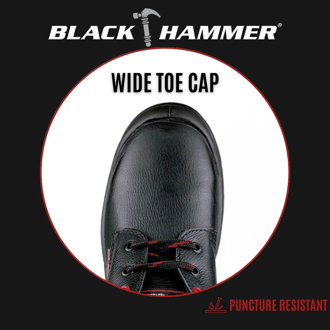 Black Hammer Men Mid Cut with Fastlock Safety Shoe BH-1509-BI