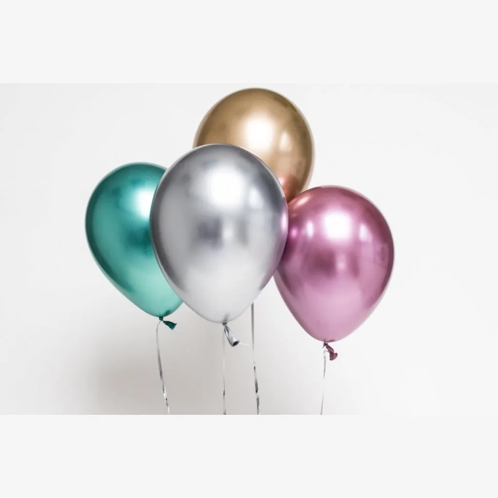 Blue Chrome Balloons Pack
