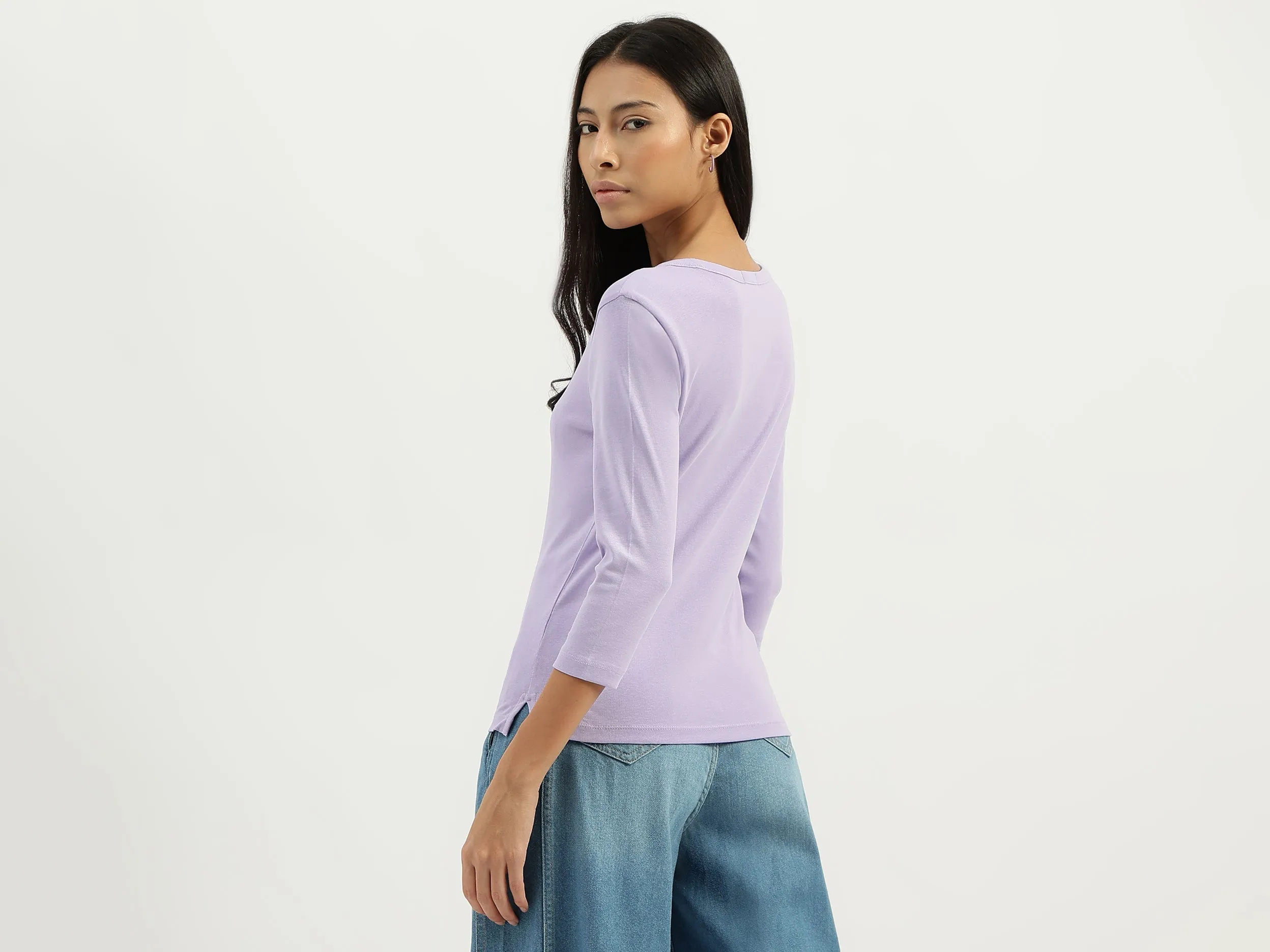 Boat Neck Solid Tshirt