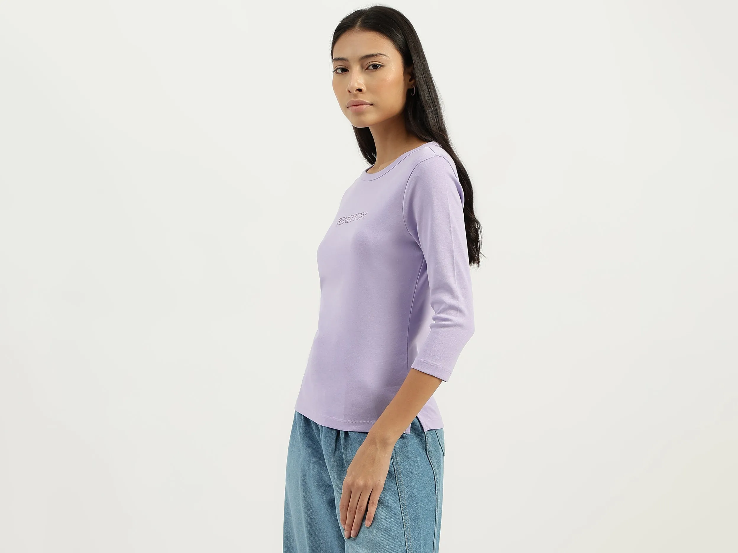 Boat Neck Solid Tshirt