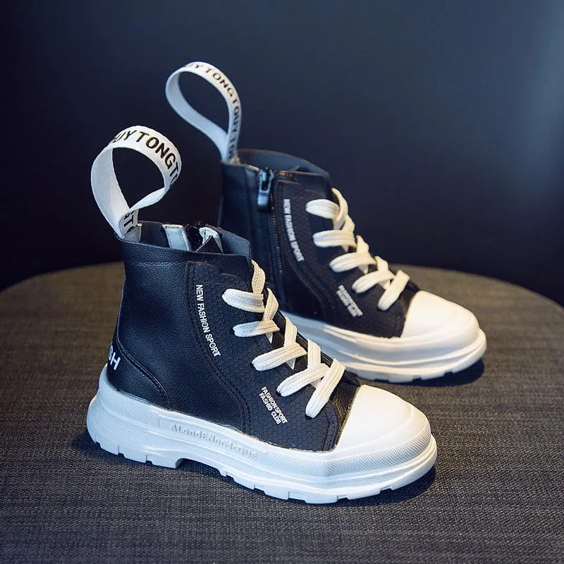 Boys high-top fashion leather Martin boots