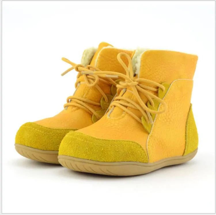 Brand Real Goat Fur Baby Boy Winter Snow Boots Kids Boys Boots Shoes Children Geanuine Leather Australia Ankle Boots