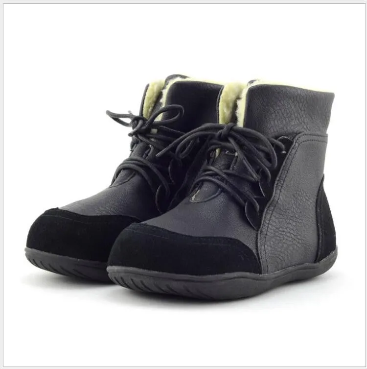 Brand Real Goat Fur Baby Boy Winter Snow Boots Kids Boys Boots Shoes Children Geanuine Leather Australia Ankle Boots