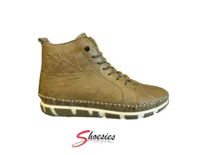 Cabello Christie Boot - Khaki Leather