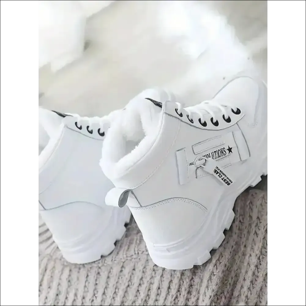 Chic Decorative Zipper Round Toe Platform Boots