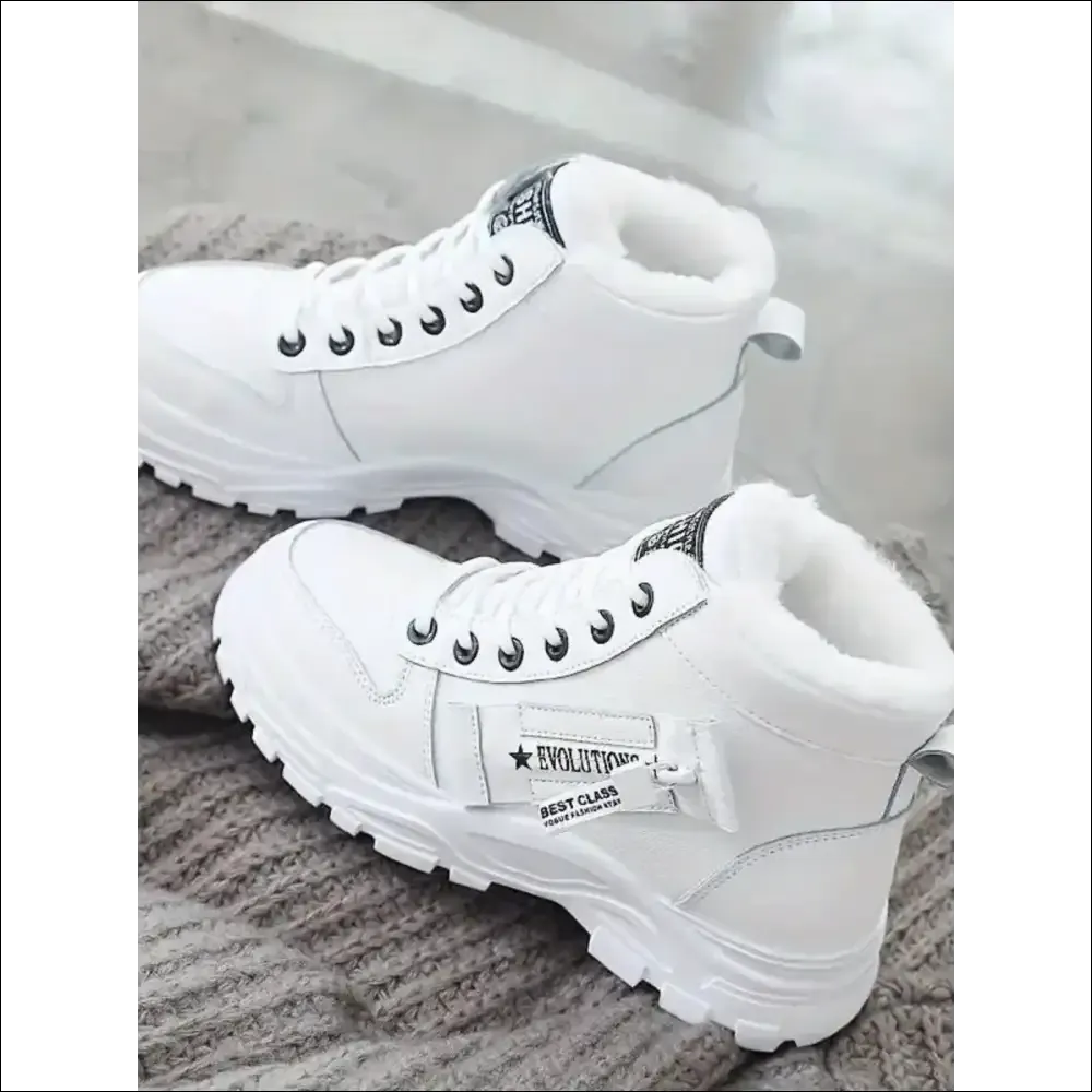 Chic Decorative Zipper Round Toe Platform Boots