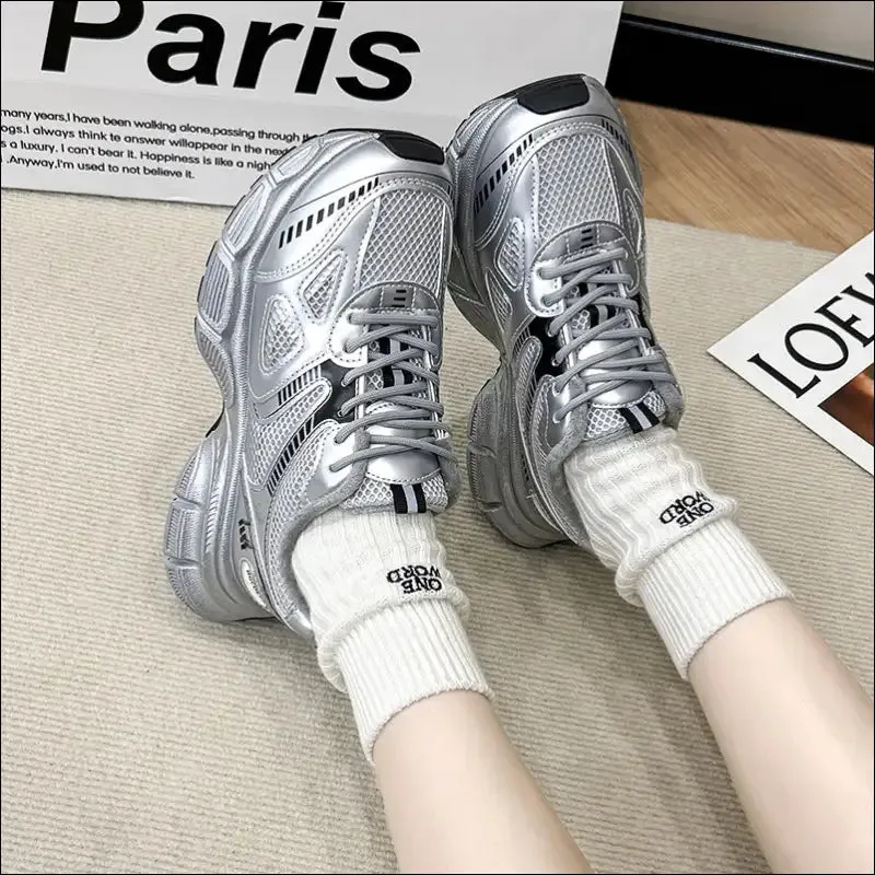 Chic Lace Up Platform Athletic Shoes