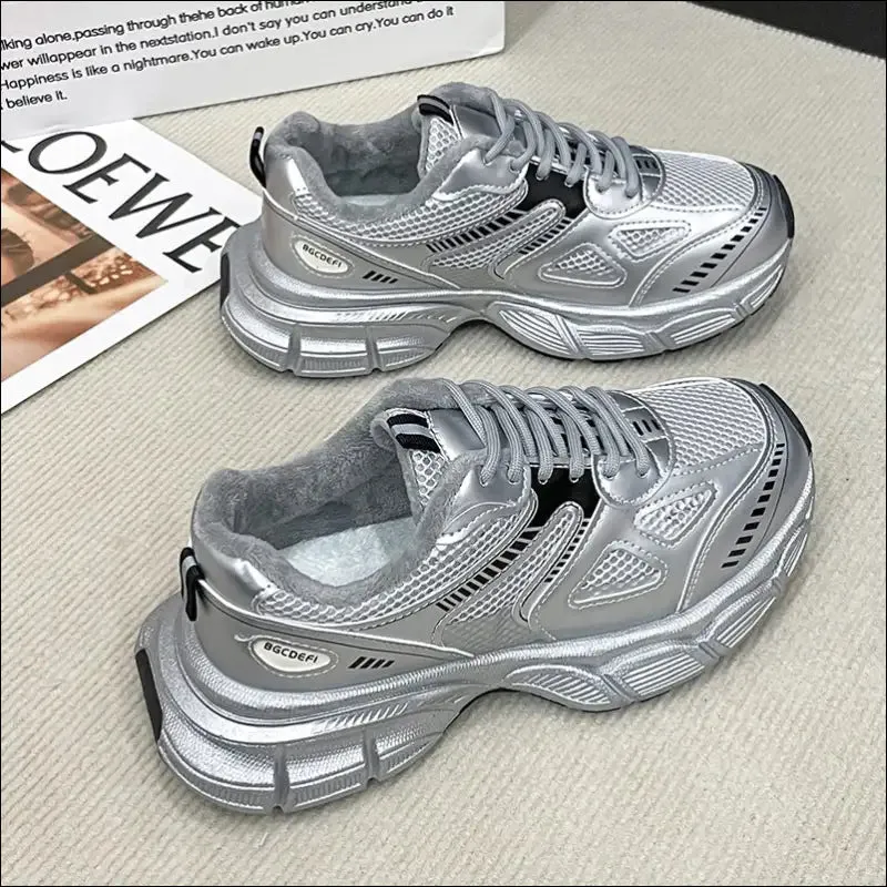 Chic Lace Up Platform Athletic Shoes
