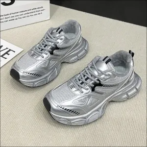 Chic Lace Up Platform Athletic Shoes