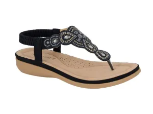 Cipriata L495A Womens Jewelled Toe Post Sandal