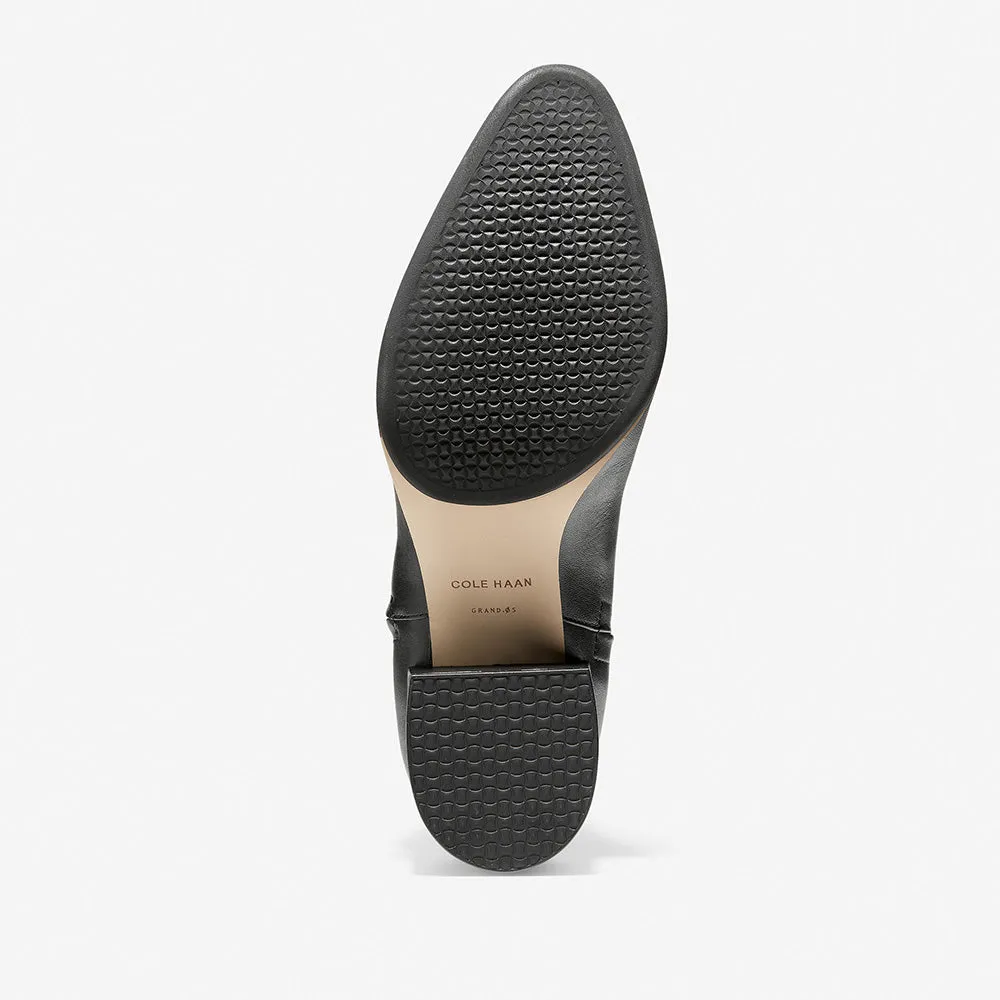 Cole Haan Grand Ambition Bootie (55mm) Black Leather / Edge Brushed Gold