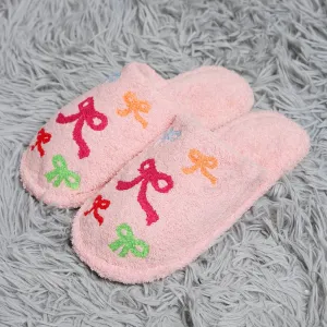 Colorful Ribbon Print Cozy Indoor Home Slippers