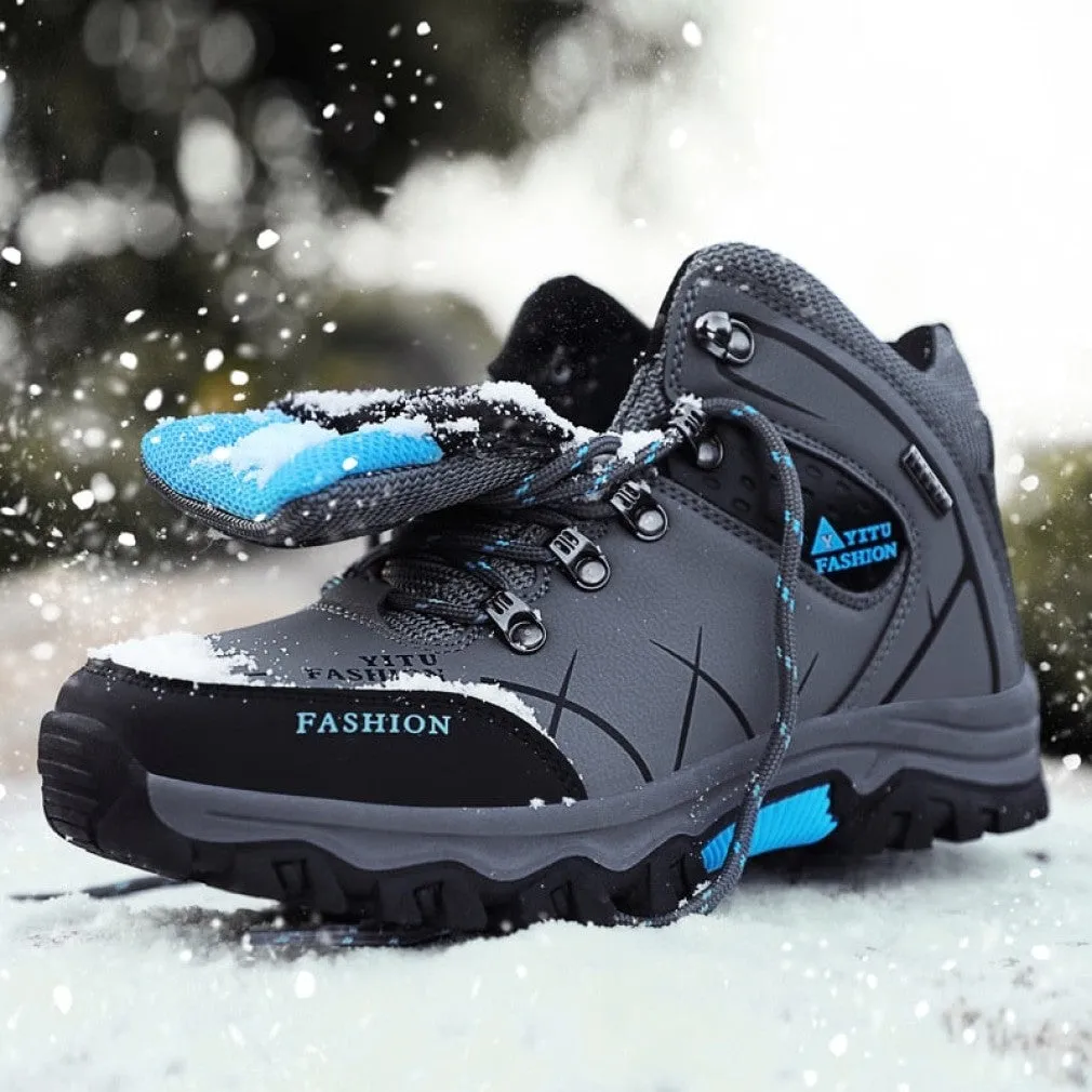 ContiNent 33 Men Winter Snow Boots Waterproof Leather Sneakers Super  Warm Men's Boots Outdoor Male Hiking Boots Work Shoes Size 39-47