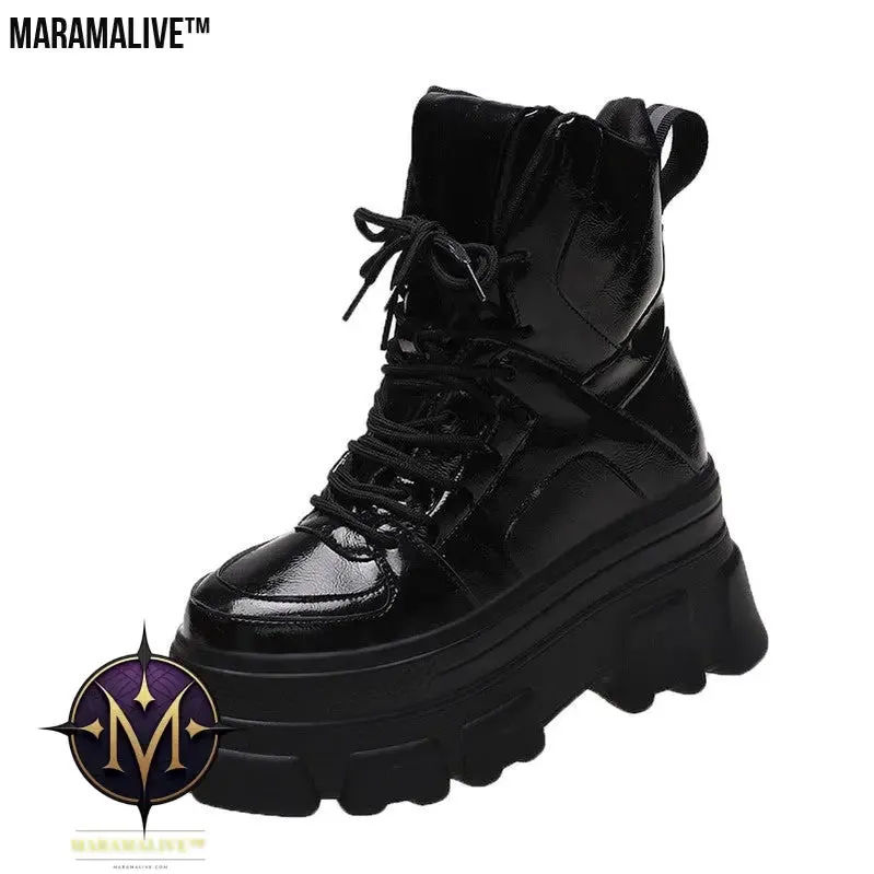 Contrasting Vintage High-top Platform Cotton Boots