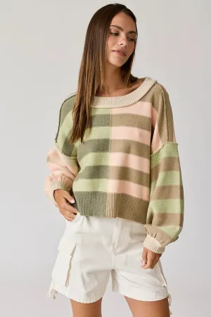 Cozy Patchwork Striped Sweater