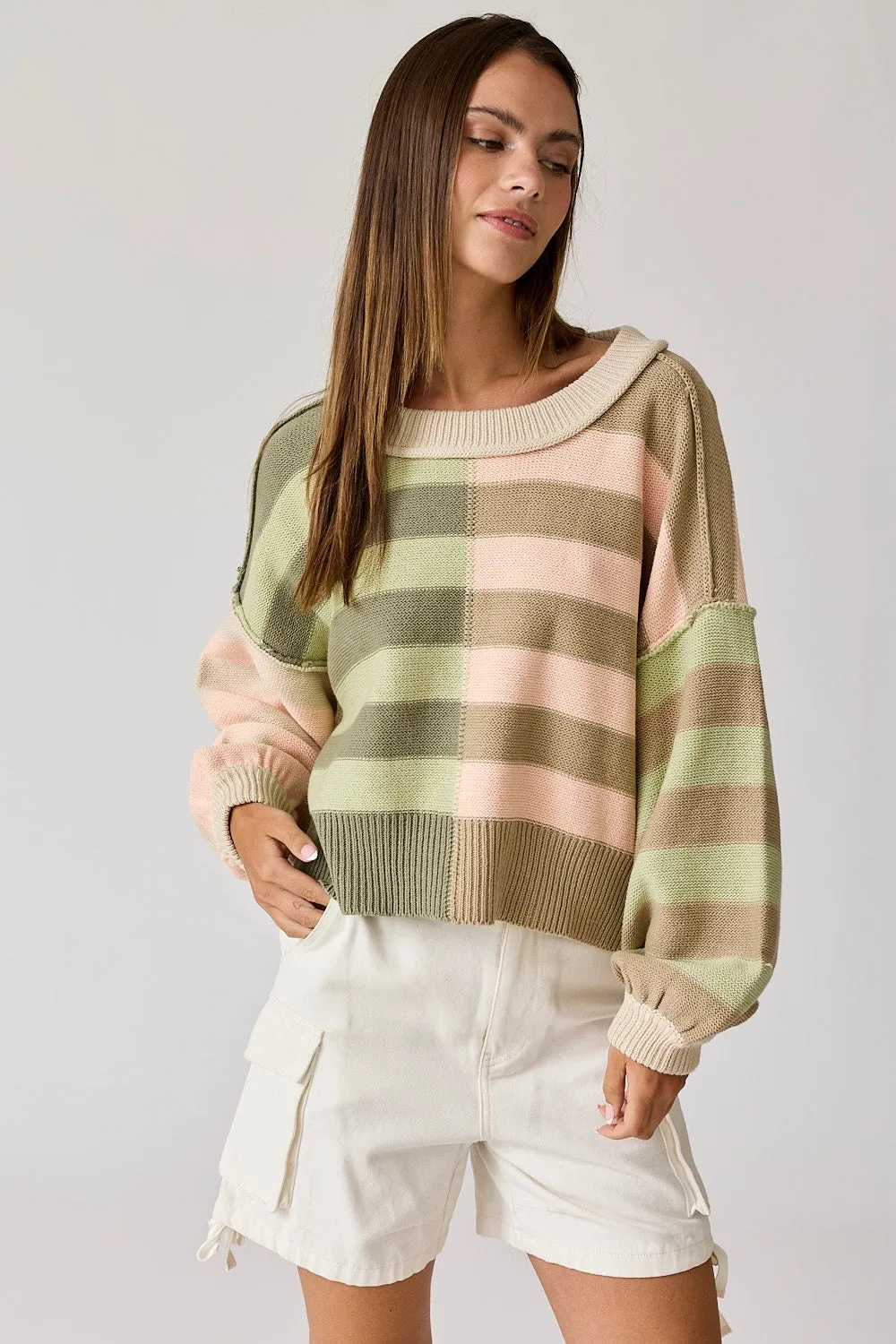 Cozy Patchwork Striped Sweater