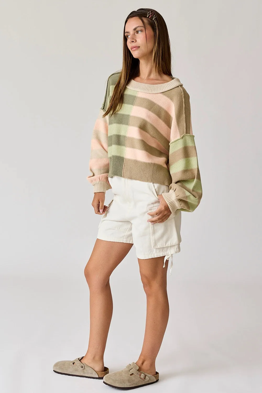Cozy Patchwork Striped Sweater