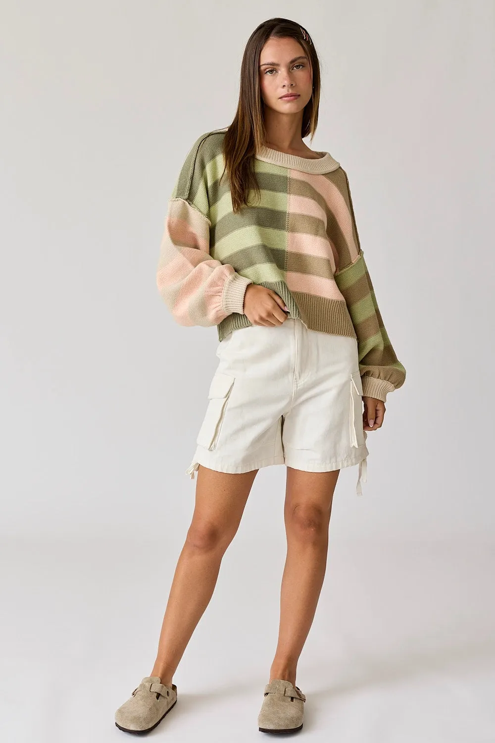 Cozy Patchwork Striped Sweater