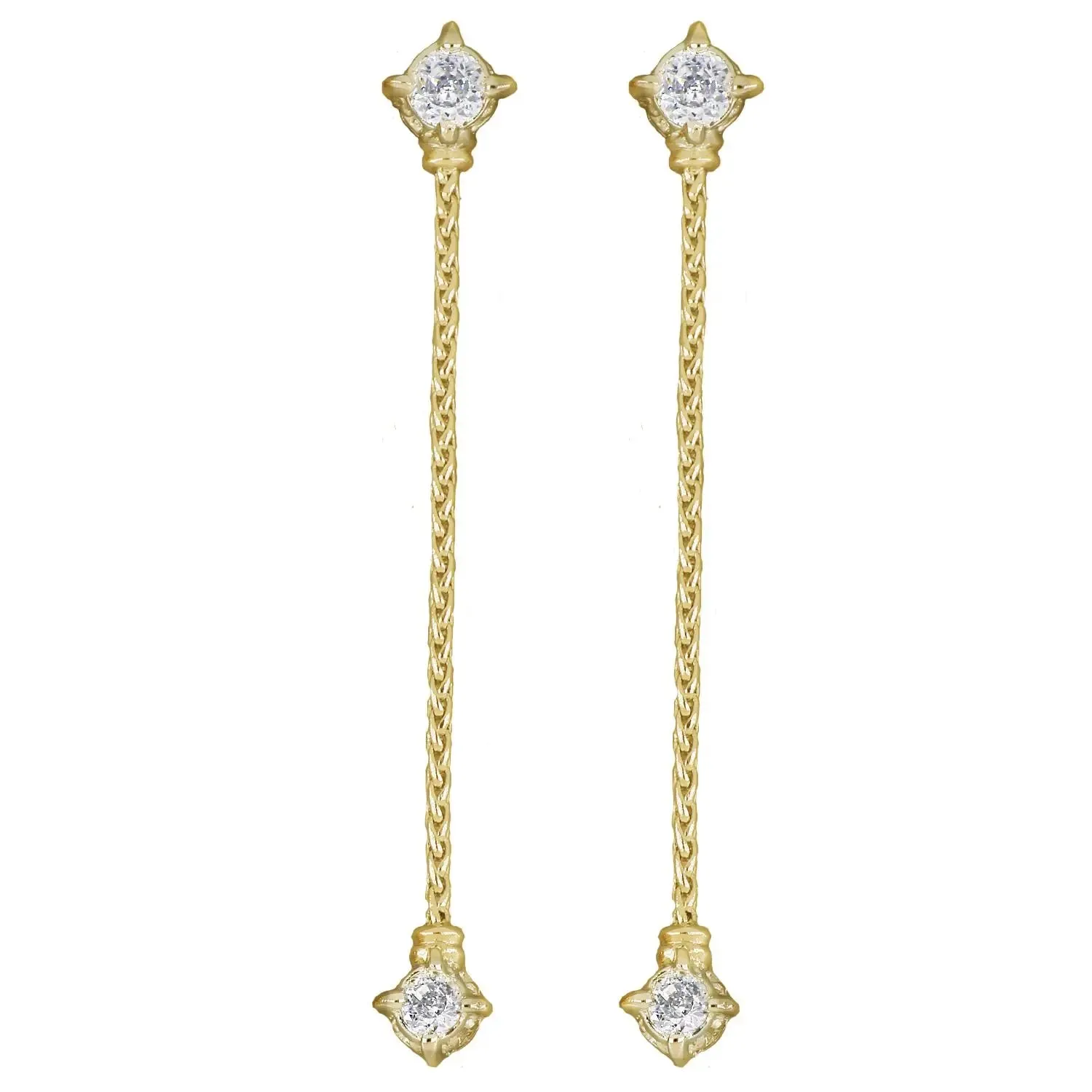 Diamante Cluster 104 - 2" Dangle Post Earrings