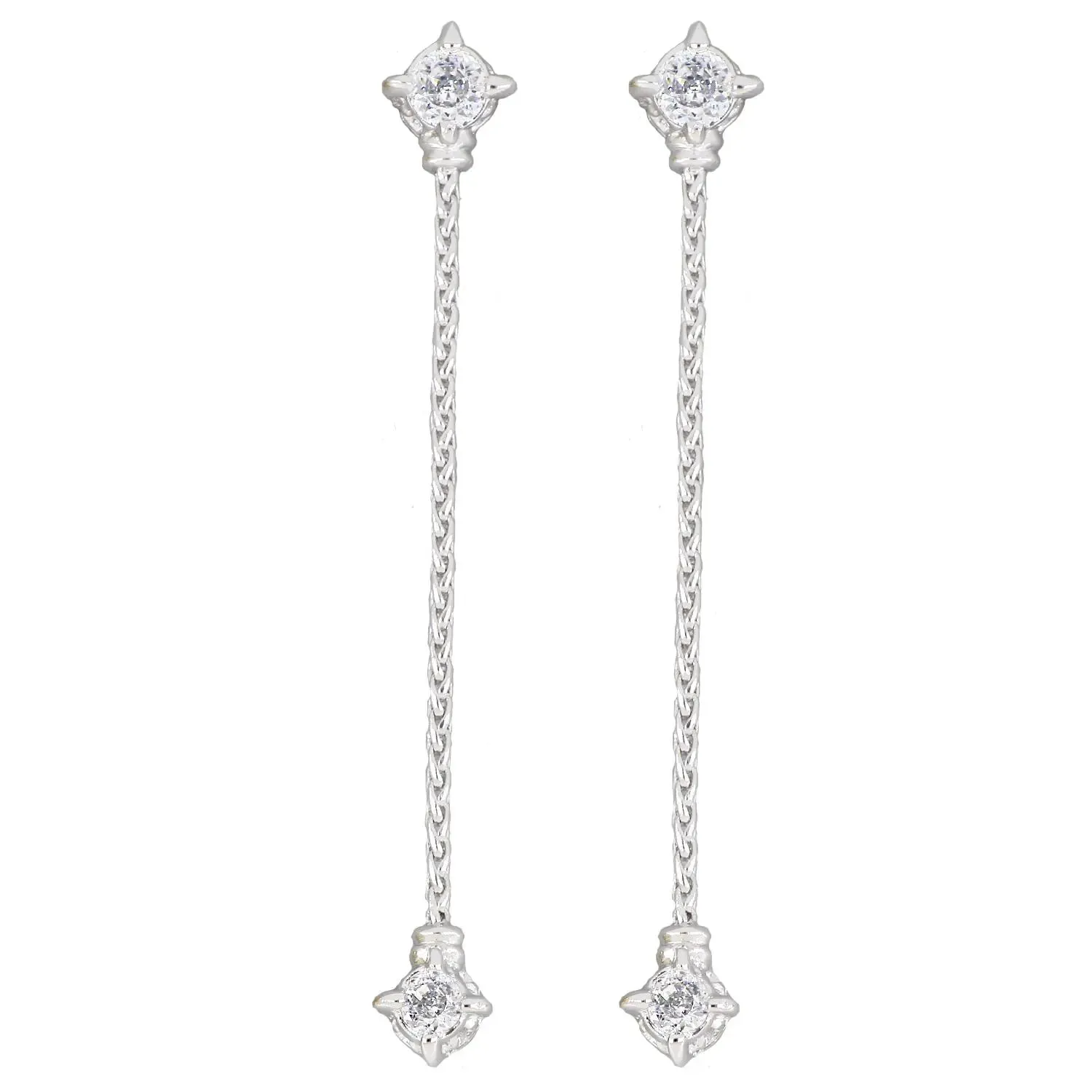 Diamante Cluster 104 - 2" Dangle Post Earrings