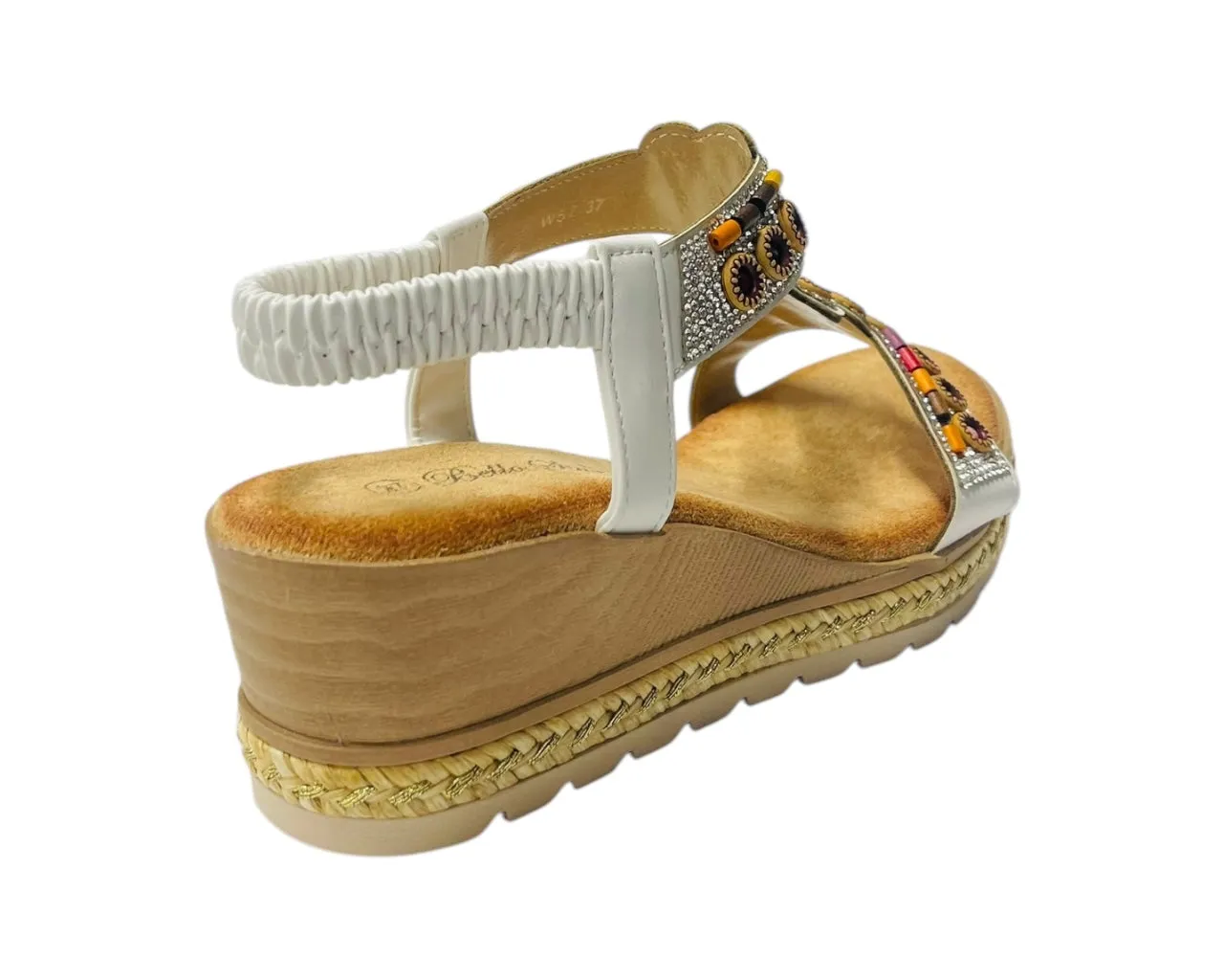 Diamante Slip On Wedge Sandals