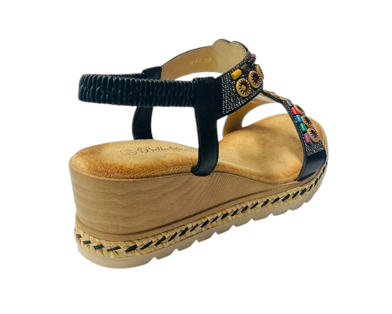 Diamante Slip On Wedge Sandals