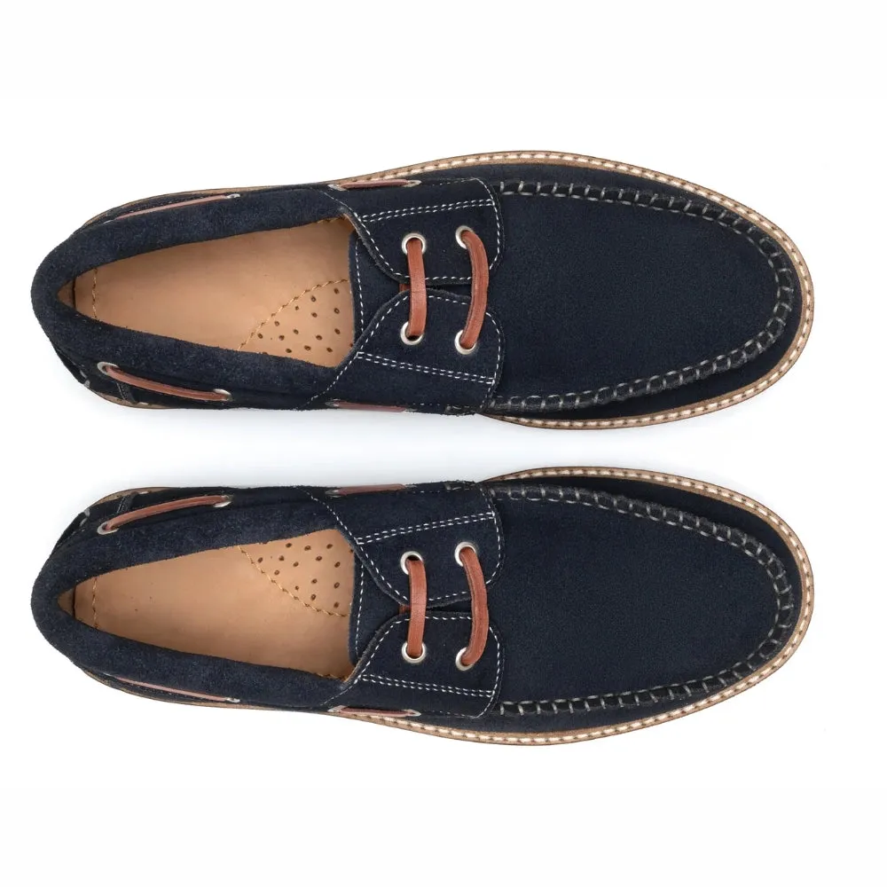Docker Men's Suede Blue Boat Shoes