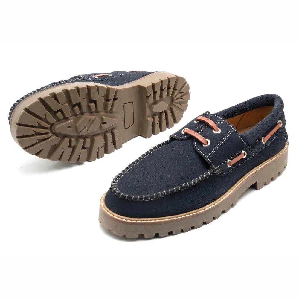 Docker Men's Suede Blue Boat Shoes