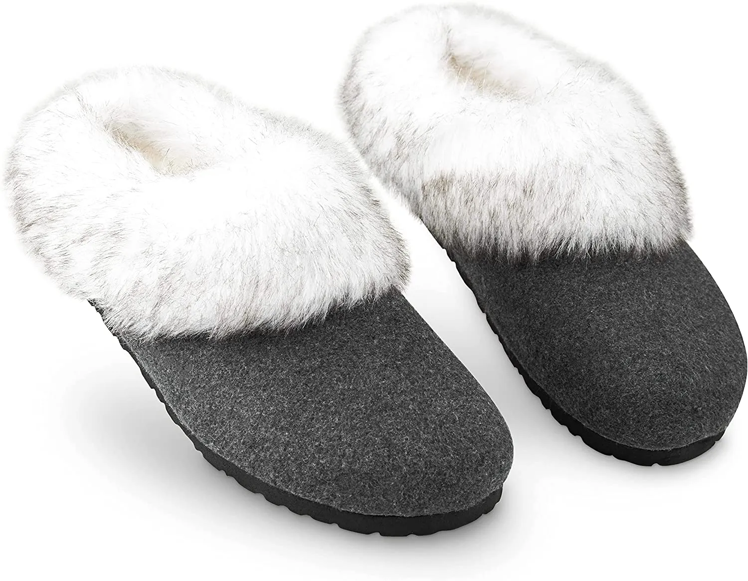 Dunlop Ladies Slippers, Fluffy Slippers Women Faux Fur, House Shoes Indoor Outdoor