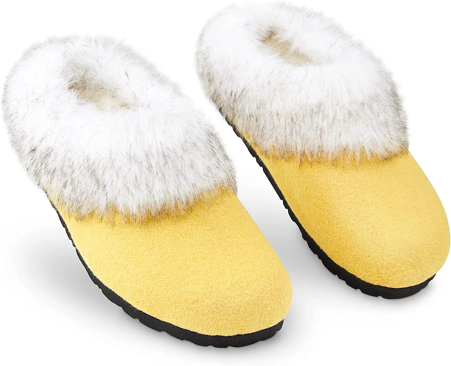 Dunlop Ladies Slippers, Fluffy Slippers Women Faux Fur, House Shoes Indoor Outdoor