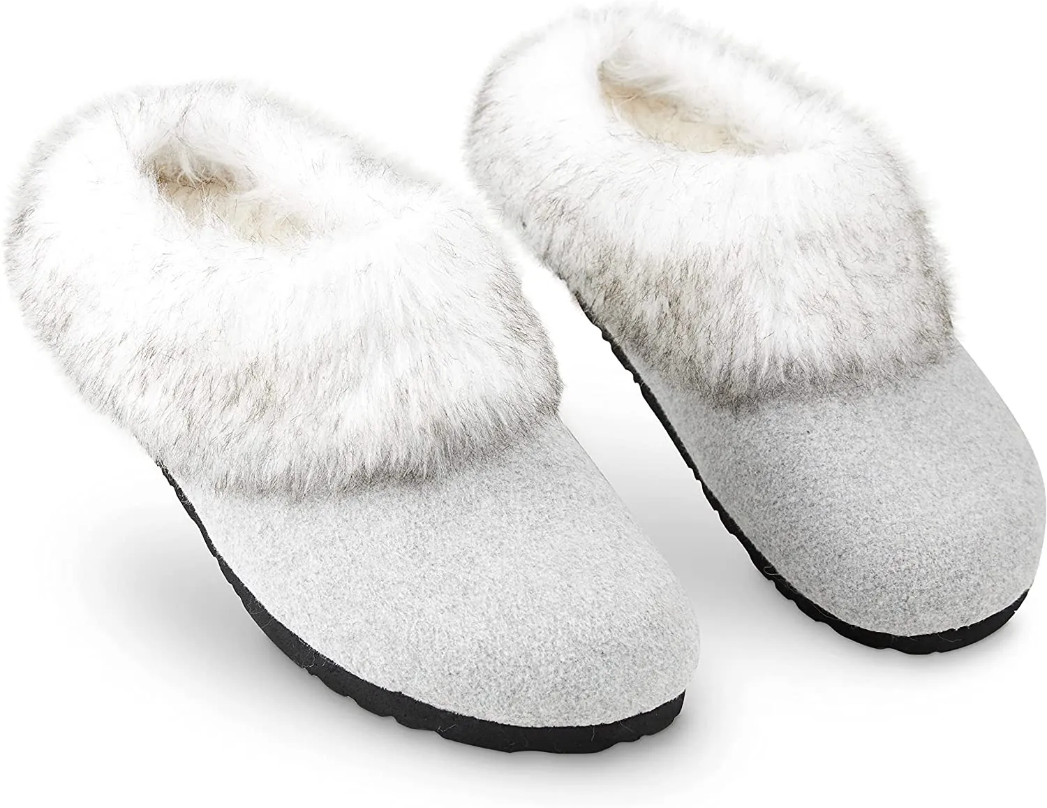 Dunlop Ladies Slippers, Fluffy Slippers Women Faux Fur, House Shoes Indoor Outdoor