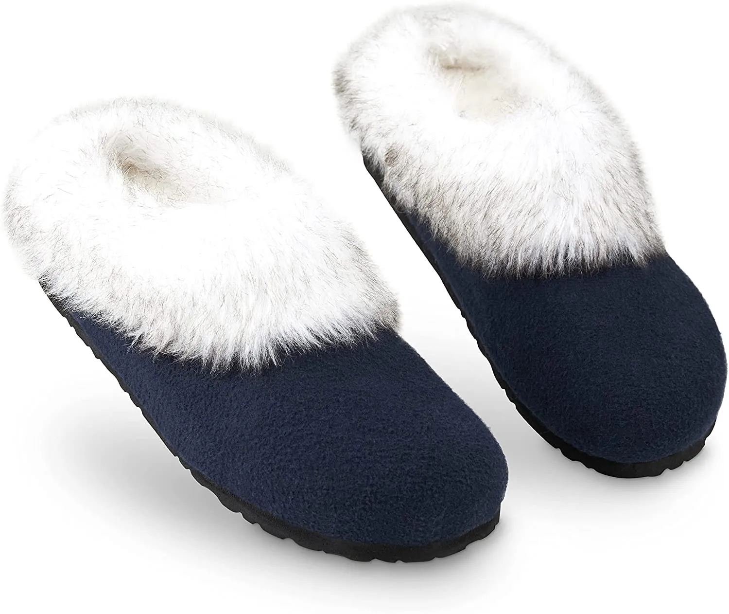 Dunlop Ladies Slippers, Fluffy Slippers Women Faux Fur, House Shoes Indoor Outdoor