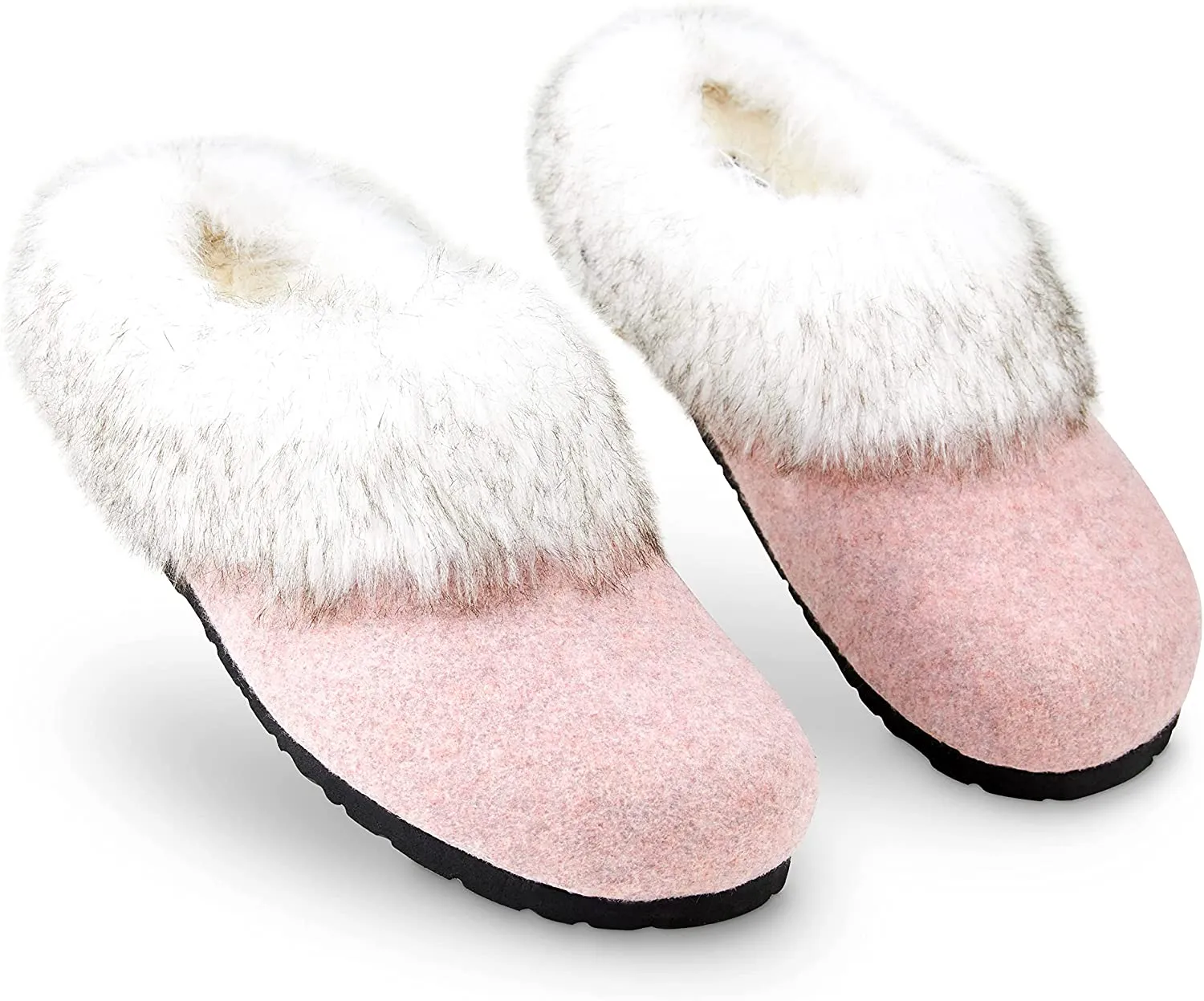 Dunlop Ladies Slippers, Fluffy Slippers Women Faux Fur, House Shoes Indoor Outdoor