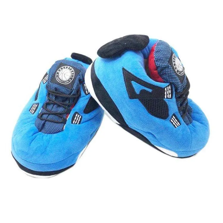 Electric Blue Plush Slippers – Cozy and Stylish Indoor Comfort
