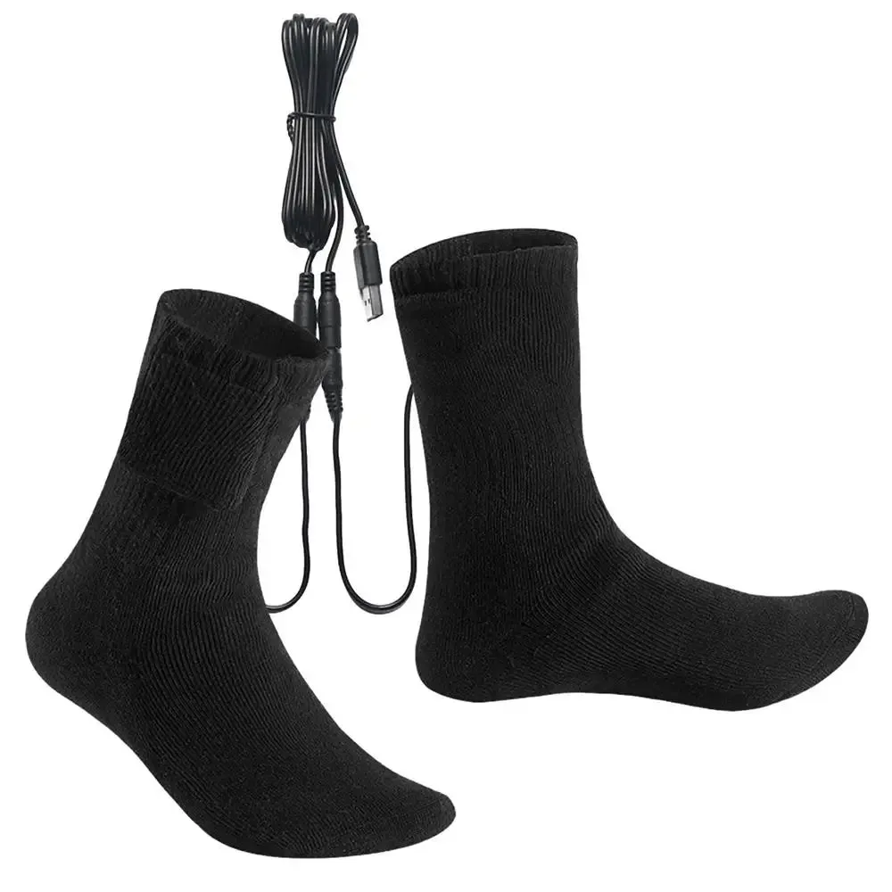 Electric Socks for Men USB Rechargeable Electric Heated Socks Warm Cotton Socks with Fast Heating and Long Warmth Winter Warmth
