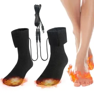 Electric Socks for Men USB Rechargeable Electric Heated Socks Warm Cotton Socks with Fast Heating and Long Warmth Winter Warmth