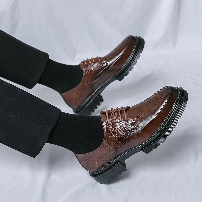 ElegantMan Handgemachte Herren Hochzeit Oxford Schnürschuhe